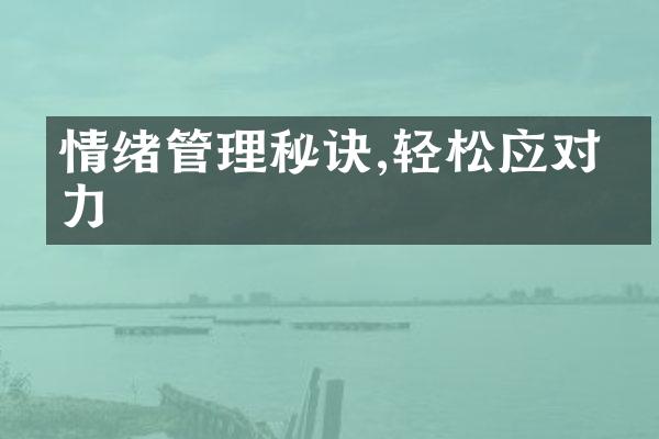 情绪管理秘诀,轻松应对压力