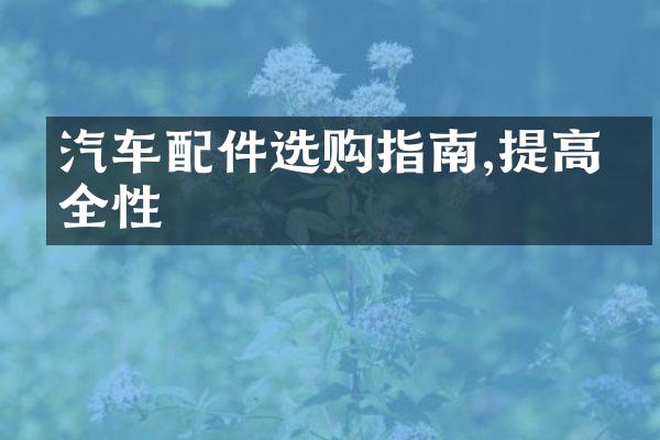汽车配件选购指南,提高安全性