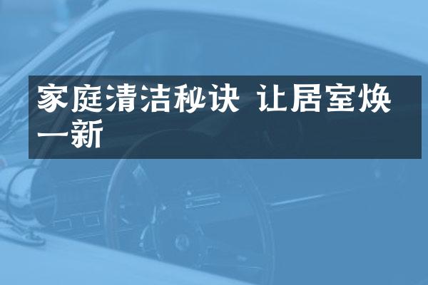 家庭清洁秘诀 让居室焕然一新