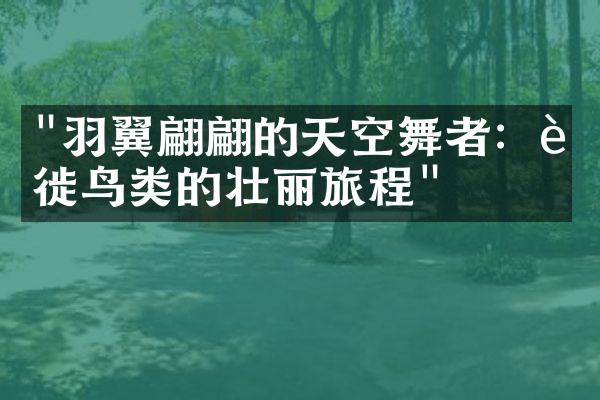 "羽翼翩翩的天空舞者：迁徙鸟类的壮丽旅程"