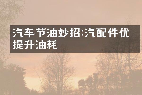 汽车节油妙招:汽配件优化提升油耗