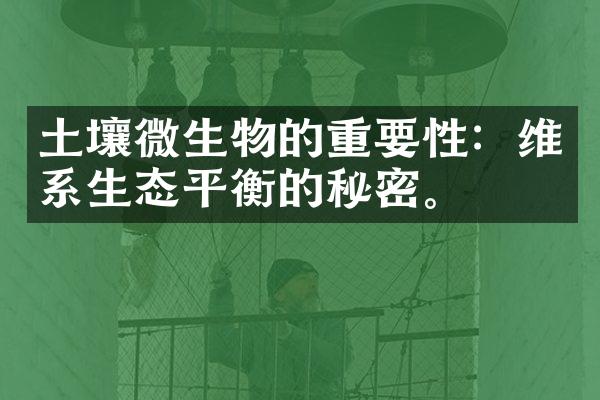 土壤微生物的重要性：维系生态平衡的秘密。