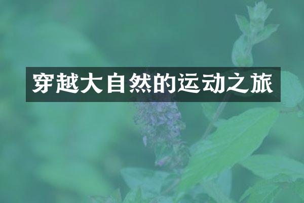 穿越大自然的运动之旅