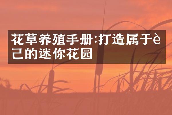 花草养殖手册:打造属于自己的迷你花园