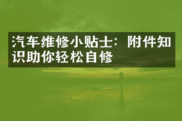 汽车维修小贴士：附件知识助你轻松自修