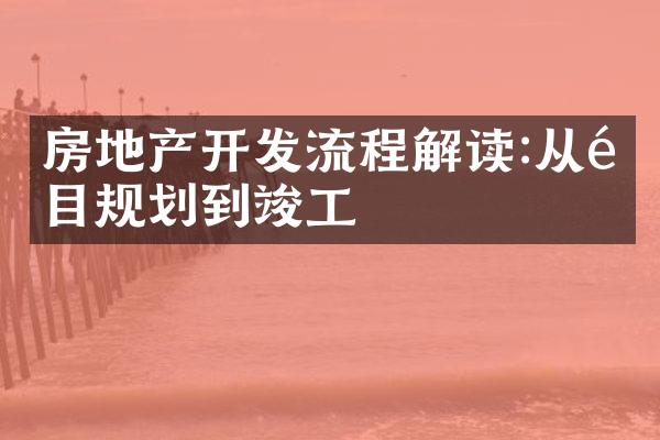 房地产开发流程解读:从项目规划到竣工