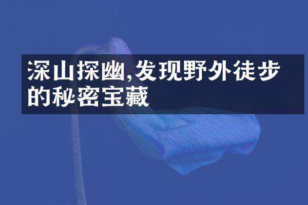 深山探幽,发现野外徒步中的秘密宝藏