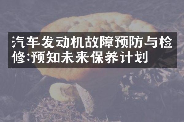 汽车发动机故障预防与检修:预知未来保养计划
