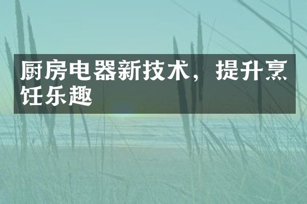 厨房电器新技术，提升烹饪乐趣