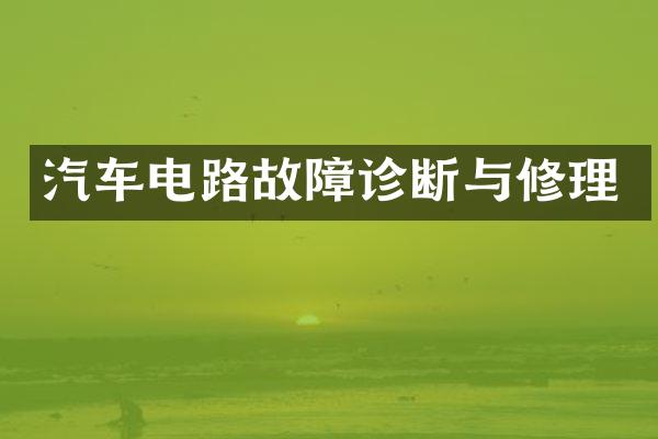 汽车电路故障诊断与修理