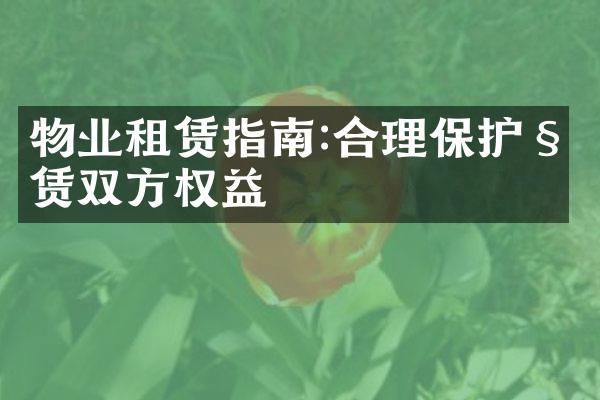 物业租赁指南:合理保护租赁双方权益