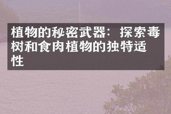 植物的秘密武器：探索毒树和食肉植物的独特适应性