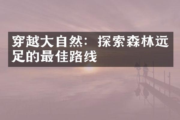 穿越大自然：探索森林远足的最佳路线