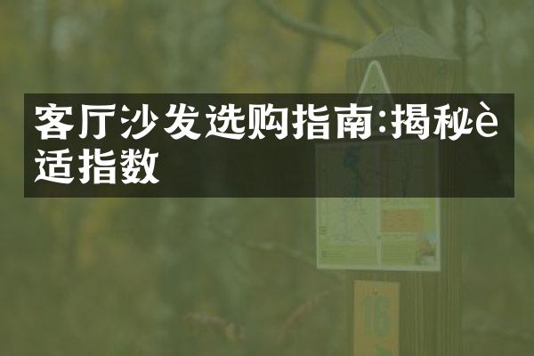 客厅沙发选购指南:揭秘舒适指数