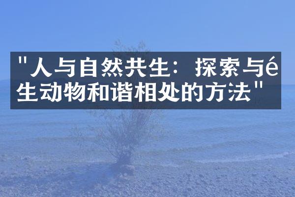 "人与自然共生：探索与野生动物和谐相处的方法"