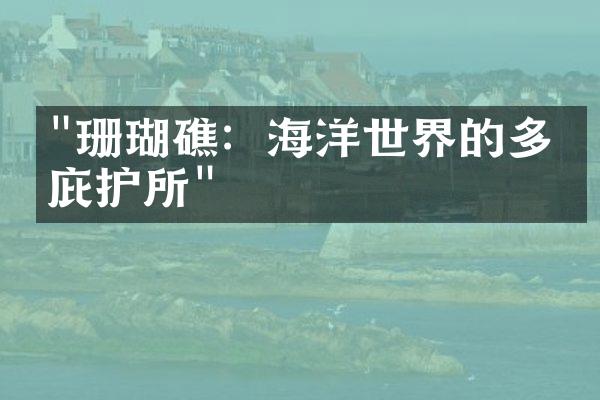 "珊瑚礁：海洋世界的多彩庇护所"