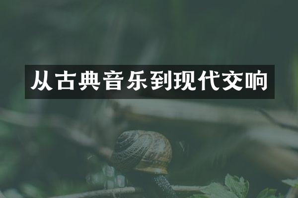 从古典音乐到现代交响