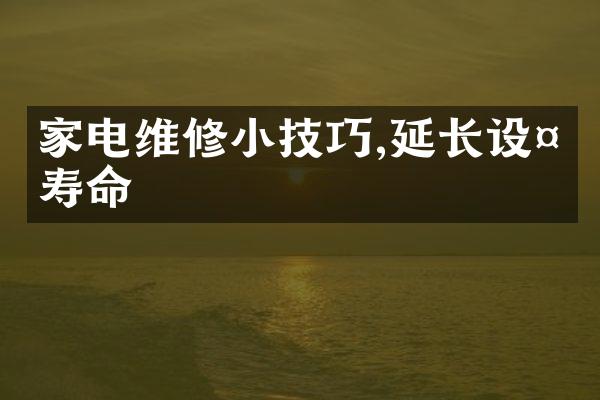 家电维修小技巧,延长设备寿命
