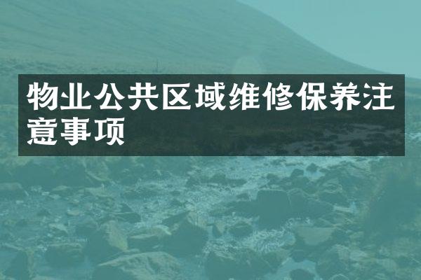 物业公共区域维修保养注意事项