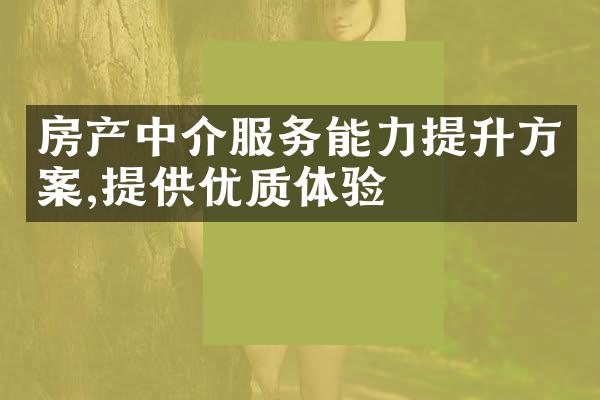 房产中介服务能力提升方案,提供优质体验