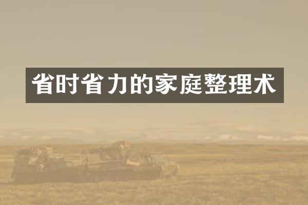 省时省力的家庭整理术