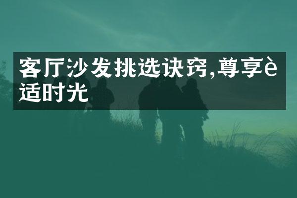 客厅沙发挑选诀窍,尊享舒适时光