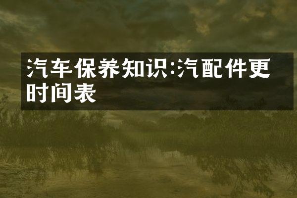 汽车保养知识:汽配件更换时间表