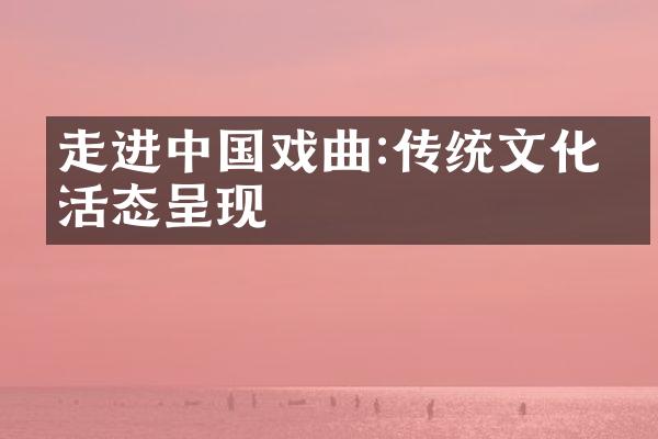 走进中国戏曲:传统文化的活态呈现
