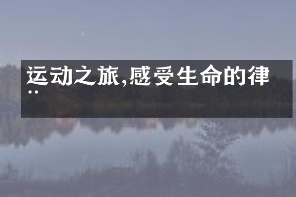 运动之旅,感受生命的律动
