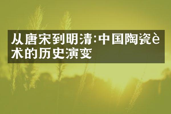 从唐宋到明清:中国陶瓷艺术的历史演变
