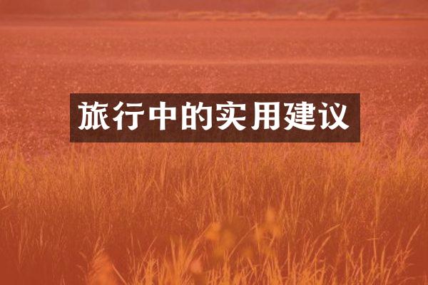 旅行中的实用建议