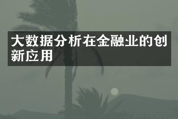 大数据分析在金融业的创新应用