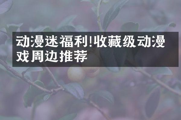 动漫迷福利!收藏级动漫游戏周边推荐