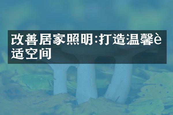 改善居家照明:打造温馨舒适空间