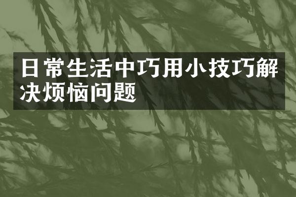 日常生活中巧用小技巧解决烦恼问题