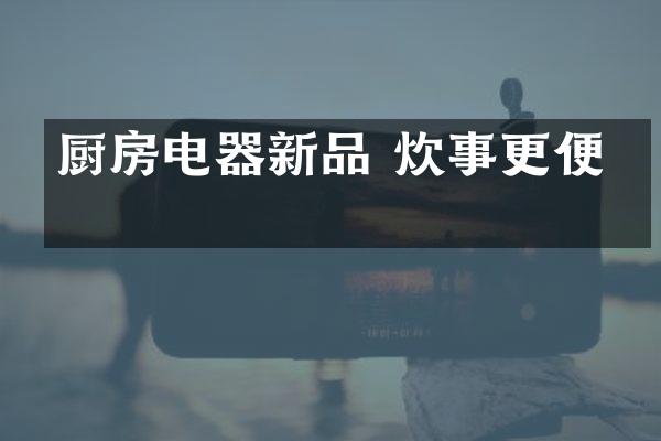 厨房电器新品 炊事更便利