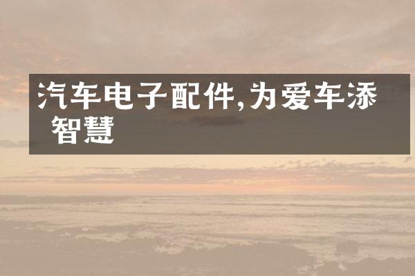 汽车电子配件,为爱车添加智慧