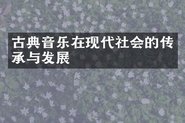 古典音乐在现代社会的传承与发展