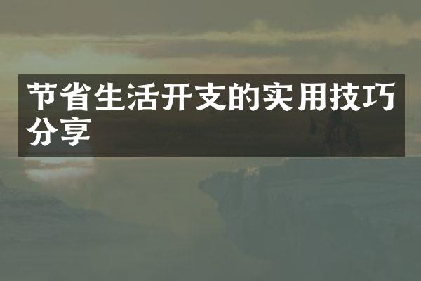 节省生活开支的实用技巧分享