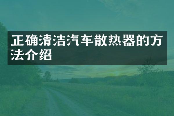 正确清洁汽车散热器的方法介绍