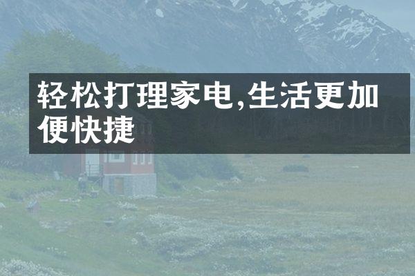 轻松打理家电,生活更加方便快捷