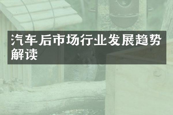 汽车后市场行业发展趋势解读