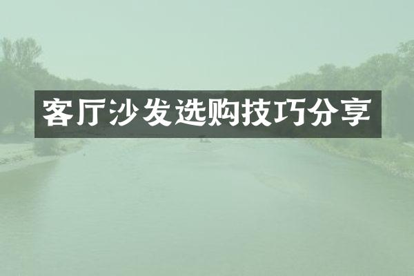 客厅沙发选购技巧分享