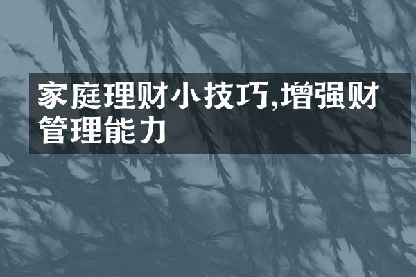 家庭理财小技巧,增强财务管理能力