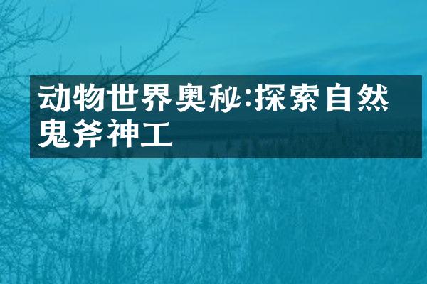 动物世界奥秘:探索自然的鬼斧神工
