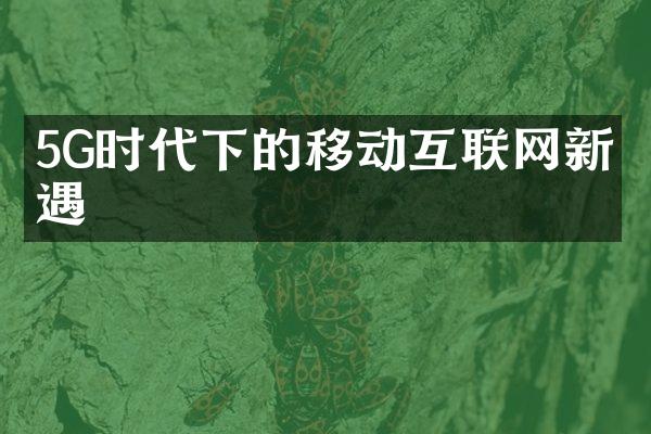 5G时代下的移动互联网新机遇