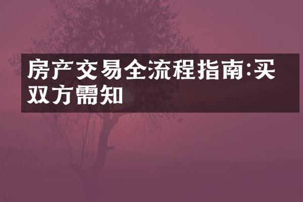 房产交易全流程指南:买卖双方需知