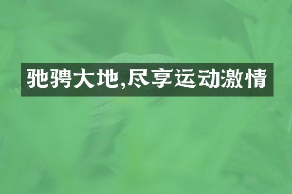 驰骋大地,尽享运动激情