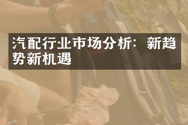 汽配行业市场分析：新趋势新机遇