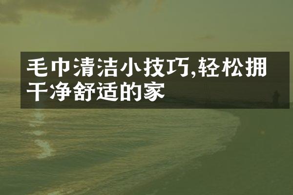 毛巾清洁小技巧,轻松拥有干净舒适的家